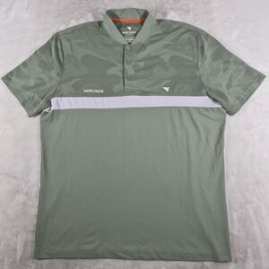 Macade Golf Polo Shirt Men's 2XL XXL Green Blade Collar Performance Stretch